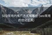 SEO常用的推广方式有哪些 (seo常用的优化工具)