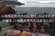 小程序占用内存对比测试 16GB手机用户福音 (小程序占用内存过多怎么办)