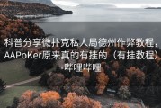 科普分享微扑克私人局德州作弊教程，AAPoKer原来真的有挂的（有挂教程）-哔哩哔哩
