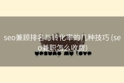 seo兼顾排名与转化率的几种技巧 (seo兼职怎么收费)