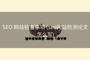 SEO 网站检查事项 (seo网站检测论文怎么写)