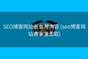 SEO博客网站怎么写内容 (seo博客网站名字怎么取)