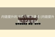 内链提升的方式与做法清点 (内链提升的方式有哪些)