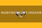 网站提升剖析报告怎样写 (网站改进措施)
