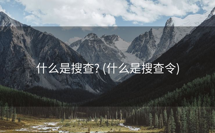 什么是搜查? (什么是搜查令)