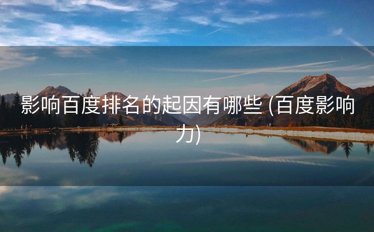 影响百度排名的起因有哪些 (百度影响力)