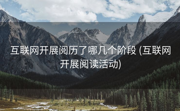 互联网开展阅历了哪几个阶段 (互联网开展阅读活动)
