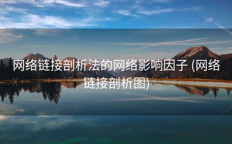 网络链接剖析法的网络影响因子 (网络链接剖析图)