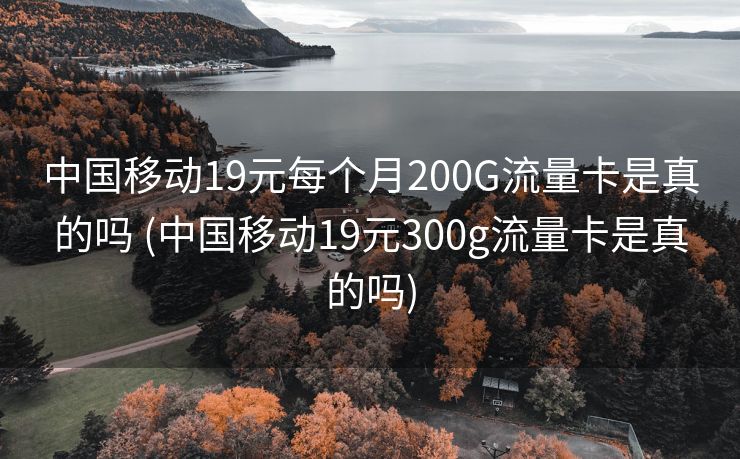 中国移动19元每个月200G流量卡是真的吗 (中国移动19元300g流量卡是真的吗)