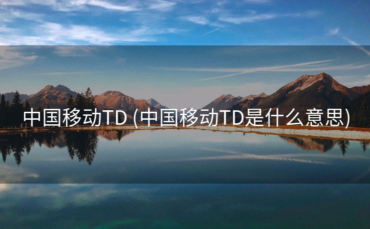 中国移动TD (中国移动TD是什么意思)
