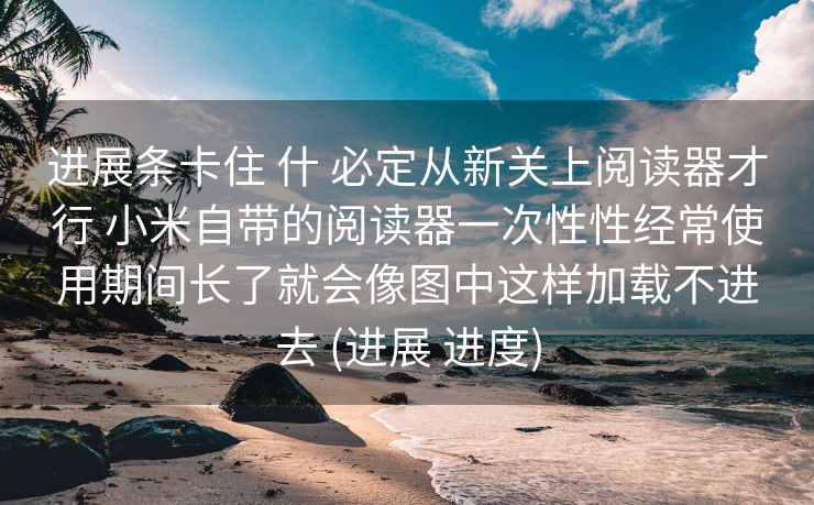 进展条卡住 什 必定从新关上阅读器才行 小米自带的阅读器一次性性经常使用期间长了就会像图中这样加载不进去 (进展 进度)