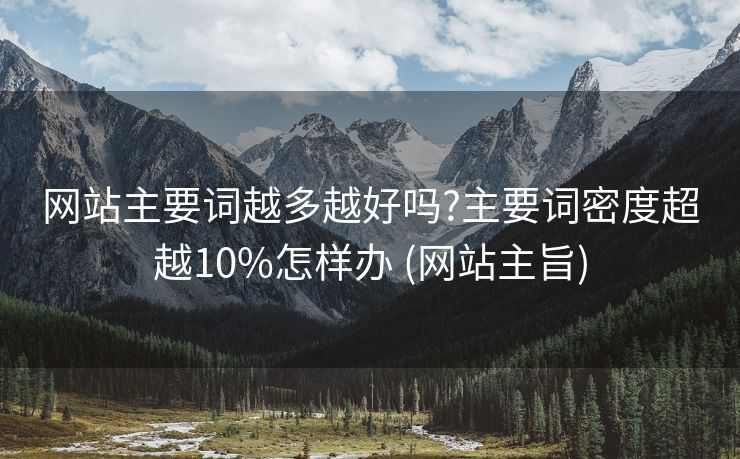 网站主要词越多越好吗?主要词密度超越10%怎样办 (网站主旨)