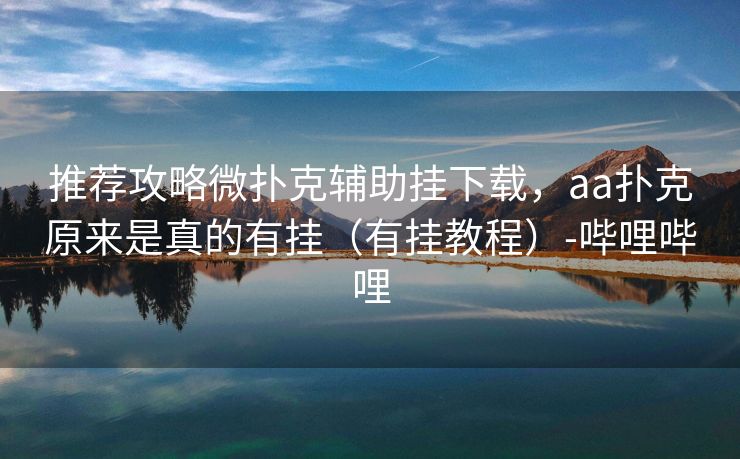 推荐攻略微扑克辅助挂下载，aa扑克原来是真的有挂（有挂教程）-哔哩哔哩