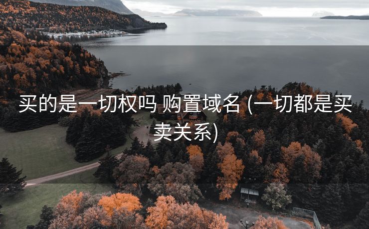 买的是一切权吗 购置域名 (一切都是买卖关系)