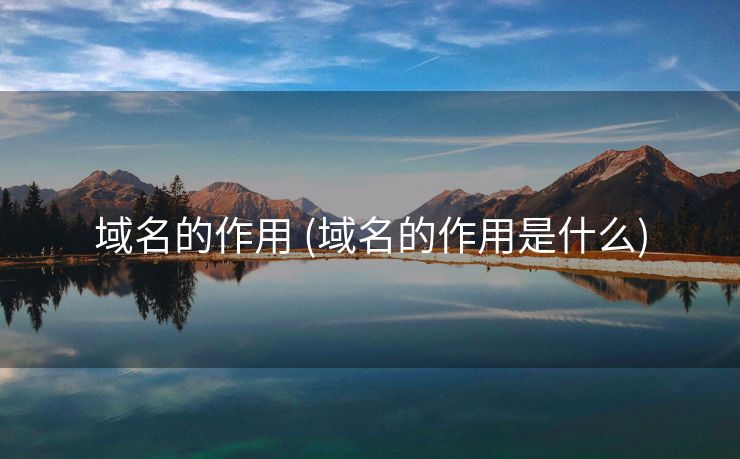 域名的作用 (域名的作用是什么)