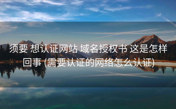 须要 想认证网站 域名授权书 这是怎样回事 (需要认证的网络怎么认证)