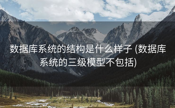 数据库系统的结构是什么样子 (数据库系统的三级模型不包括)