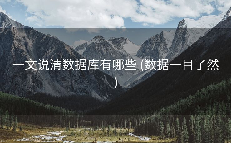 一文说清数据库有哪些 (数据一目了然)