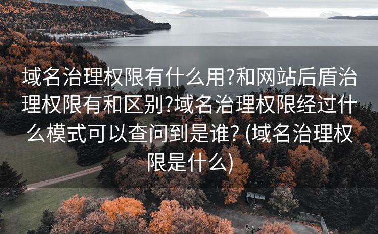 域名治理权限有什么用?和网站后盾治理权限有和区别?域名治理权限经过什么模式可以查问到是谁? (域名治理权限是什么)
