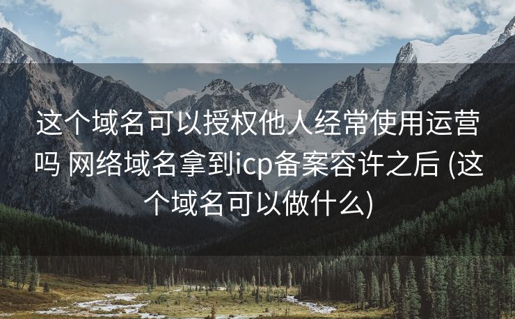 这个域名可以授权他人经常使用运营吗 网络域名拿到icp备案容许之后 (这个域名可以做什么)