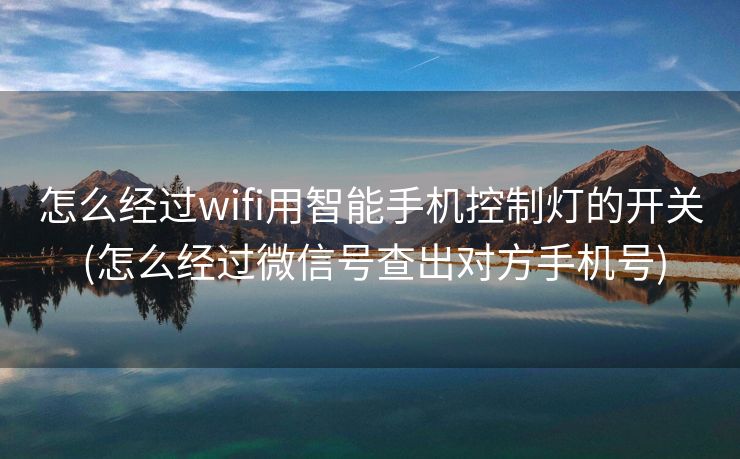 怎么经过wifi用智能手机控制灯的开关 (怎么经过微信号查出对方手机号)