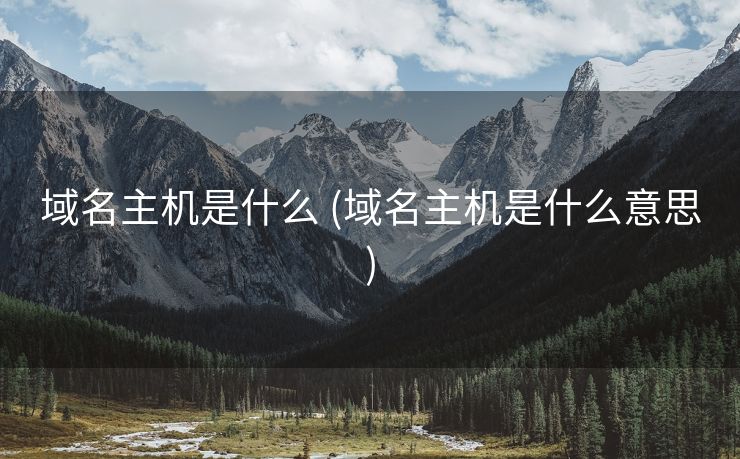 域名主机是什么 (域名主机是什么意思)
