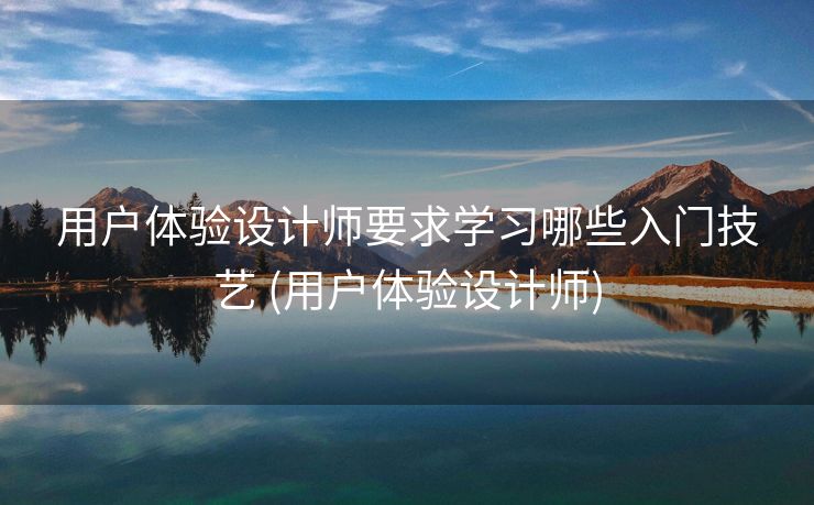 用户体验设计师要求学习哪些入门技艺 (用户体验设计师)