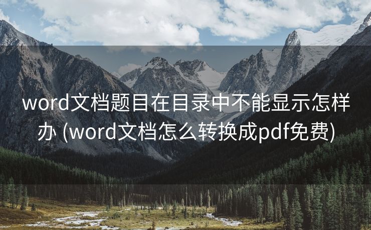 word文档题目在目录中不能显示怎样办 (word文档怎么转换成pdf免费)