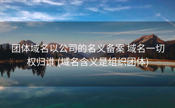 团体域名以公司的名义备案 域名一切权归谁 (域名含义是组织团体)