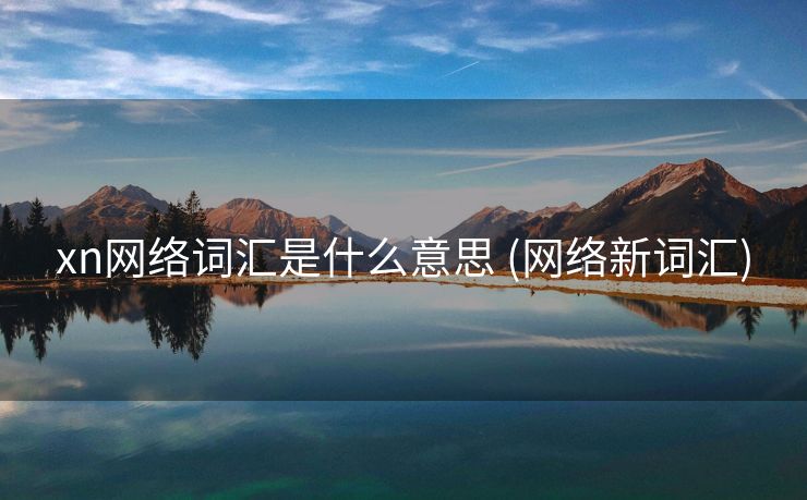 xn网络词汇是什么意思 (网络新词汇)