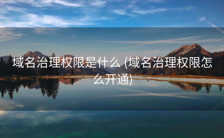 域名治理权限是什么 (域名治理权限怎么开通)