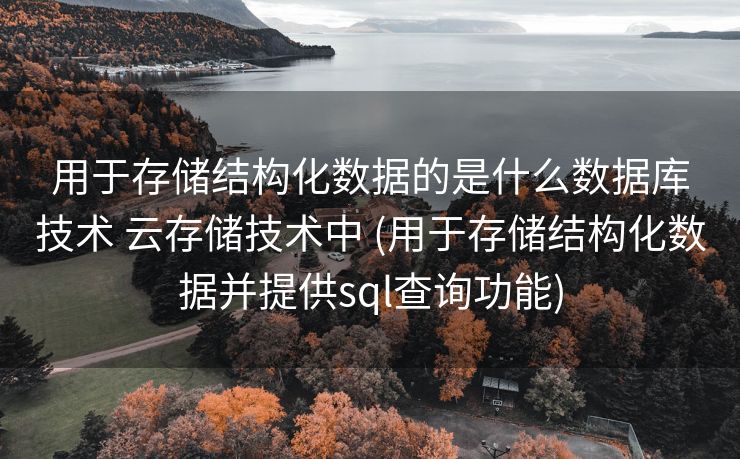 用于存储结构化数据的是什么数据库技术 云存储技术中 (用于存储结构化数据并提供sql查询功能)