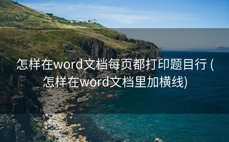 怎样在word文档每页都打印题目行 (怎样在word文档里加横线)