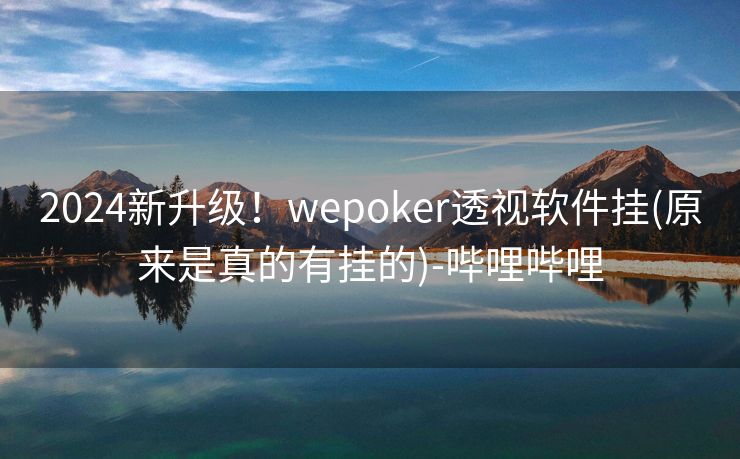 2024新升级！wepoker透视软件挂(原来是真的有挂的)-哔哩哔哩