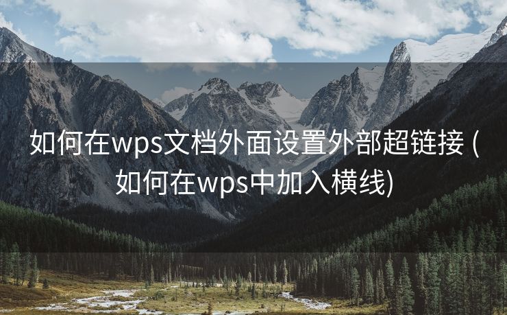 如何在wps文档外面设置外部超链接 (如何在wps中加入横线)