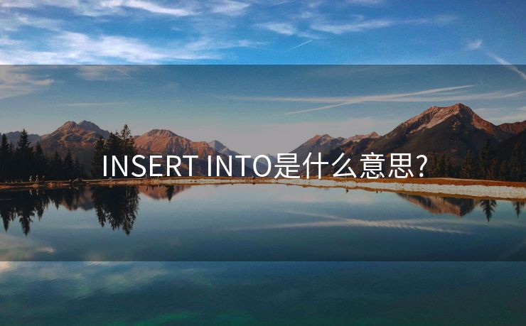 INSERT INTO是什么意思?