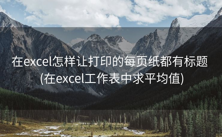 在excel怎样让打印的每页纸都有标题 (在excel工作表中求平均值)