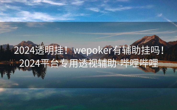 2024透明挂！wepoker有辅助挂吗！2024平台专用透视辅助-哔哩哔哩