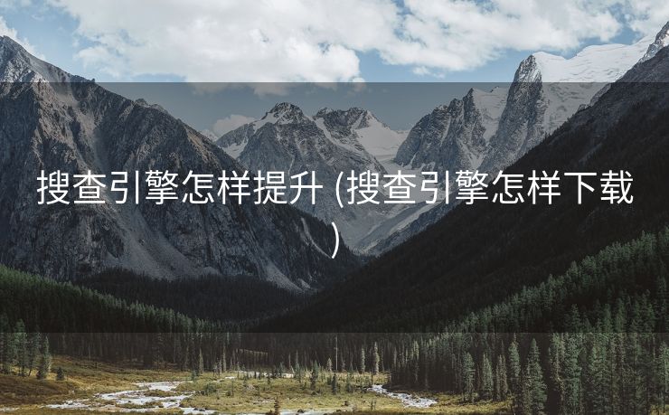搜查引擎怎样提升 (搜查引擎怎样下载)