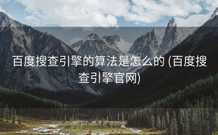 百度搜查引擎的算法是怎么的 (百度搜查引擎官网)