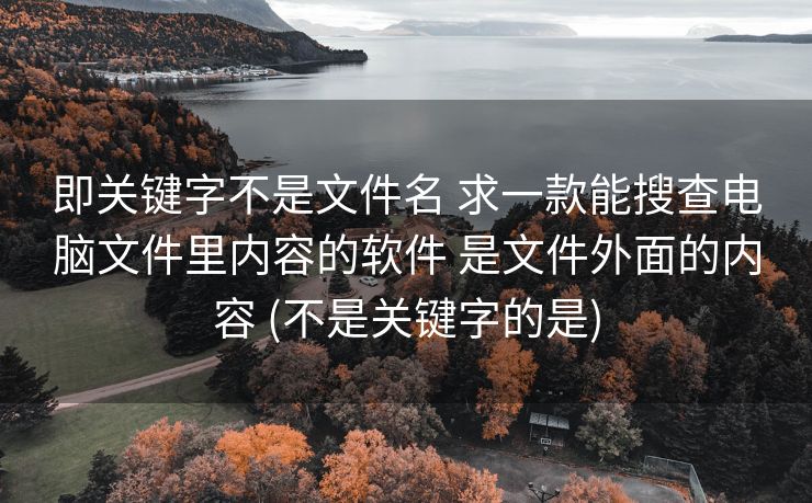 即关键字不是文件名 求一款能搜查电脑文件里内容的软件 是文件外面的内容 (不是关键字的是)