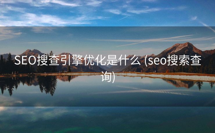 SEO搜查引擎优化是什么 (seo搜索查询)