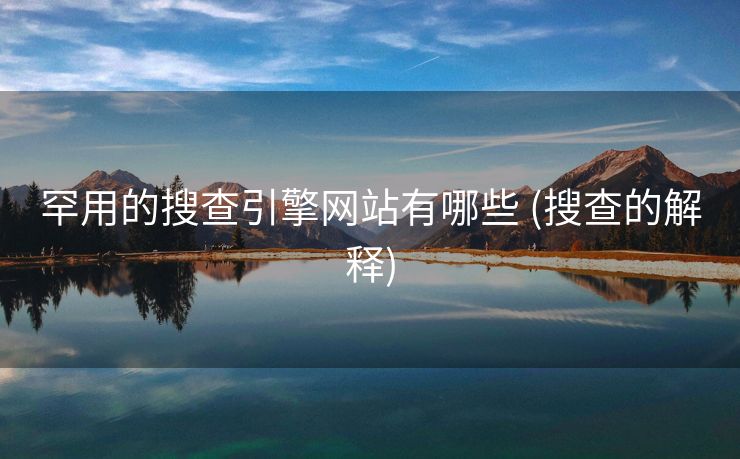 罕用的搜查引擎网站有哪些 (搜查的解释)