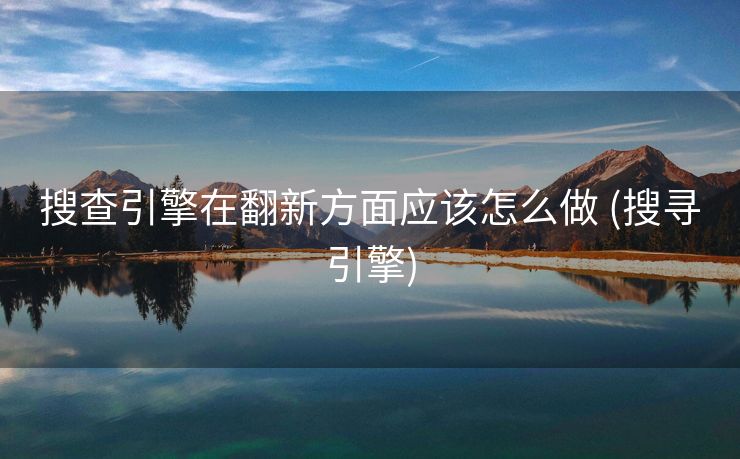 搜查引擎在翻新方面应该怎么做 (搜寻引擎)