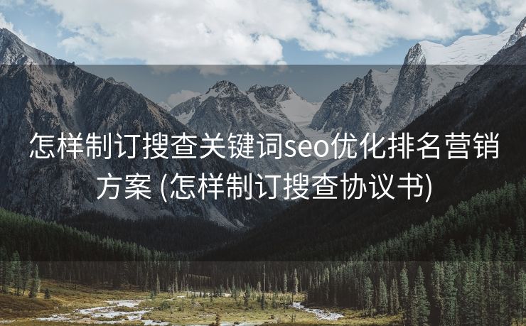 怎样制订搜查关键词seo优化排名营销方案 (怎样制订搜查协议书)