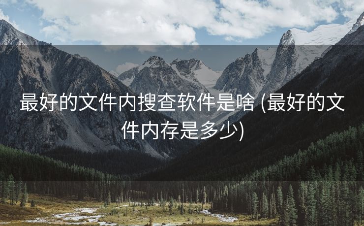 最好的文件内搜查软件是啥 (最好的文件内存是多少)