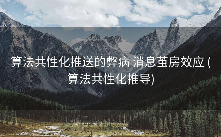 算法共性化推送的弊病 消息茧房效应 (算法共性化推导)