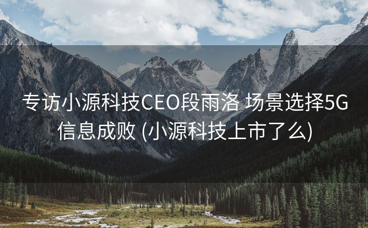 专访小源科技CEO段雨洛 场景选择5G信息成败 (小源科技上市了么)