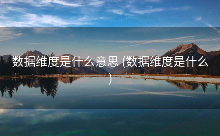 数据维度是什么意思 (数据维度是什么)