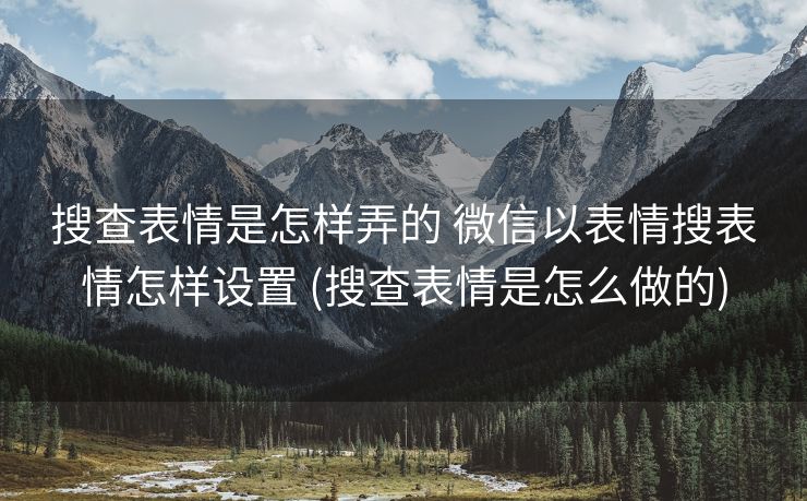 搜查表情是怎样弄的 微信以表情搜表情怎样设置 (搜查表情是怎么做的)